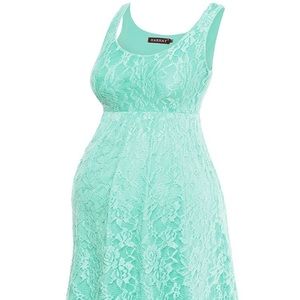 Maternity mint lace sleeveless shower dress